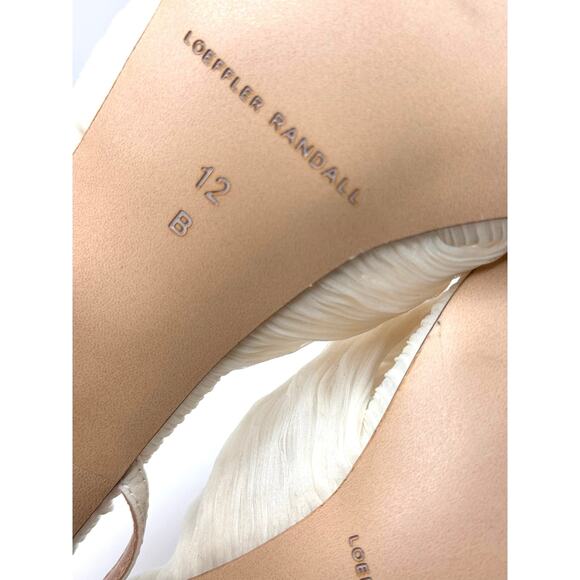 Loeffler Randall Ivory Camellia pleated-bow 90mm sandals size 12 B - Picture 7 of 13